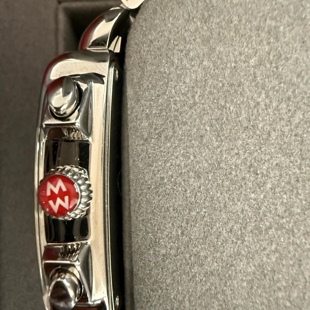 Michele Silver Chronograph Watch with Diamond Accents - Picture 10 of 12